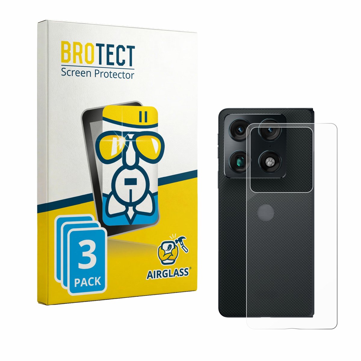 Screenprotector 3 Stuks voor Motorola Razr Fold (Achterkant) Beschermglas transparant