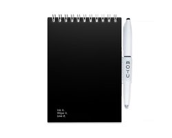 MOYU Uitwisbaar Schrijfblok A6 - Pitch Black - Hardcover - Multifunctionele pagina’s - Inclusief uitwisbare pen, penhouder en wisdoekje