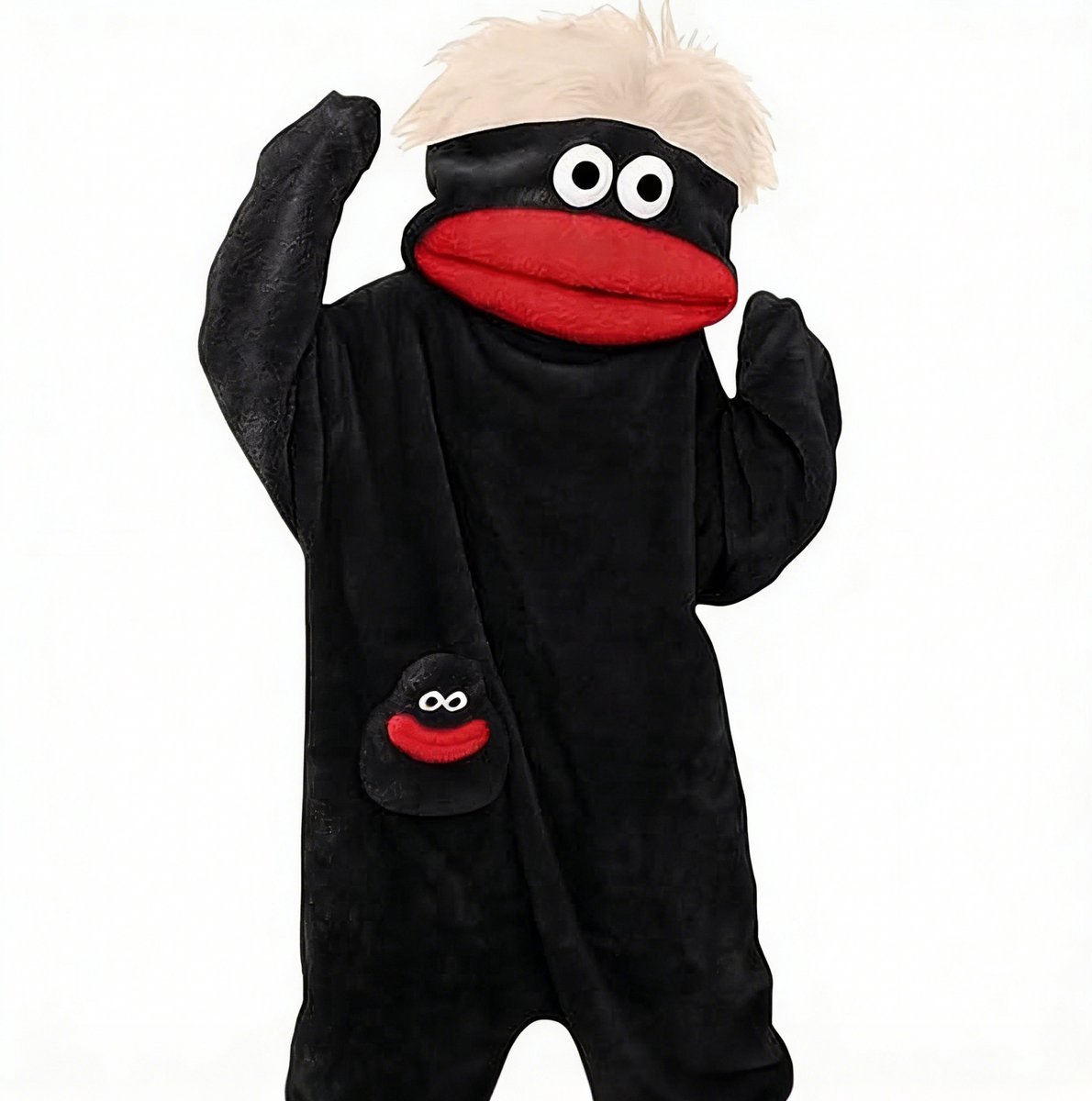 Kraftverdia® Silly Onesie Zwart pluche monsteronesie pyjama's, gezellige full-body slaapkleding met zachte stof, lange mouwen, schattig cartoondesign