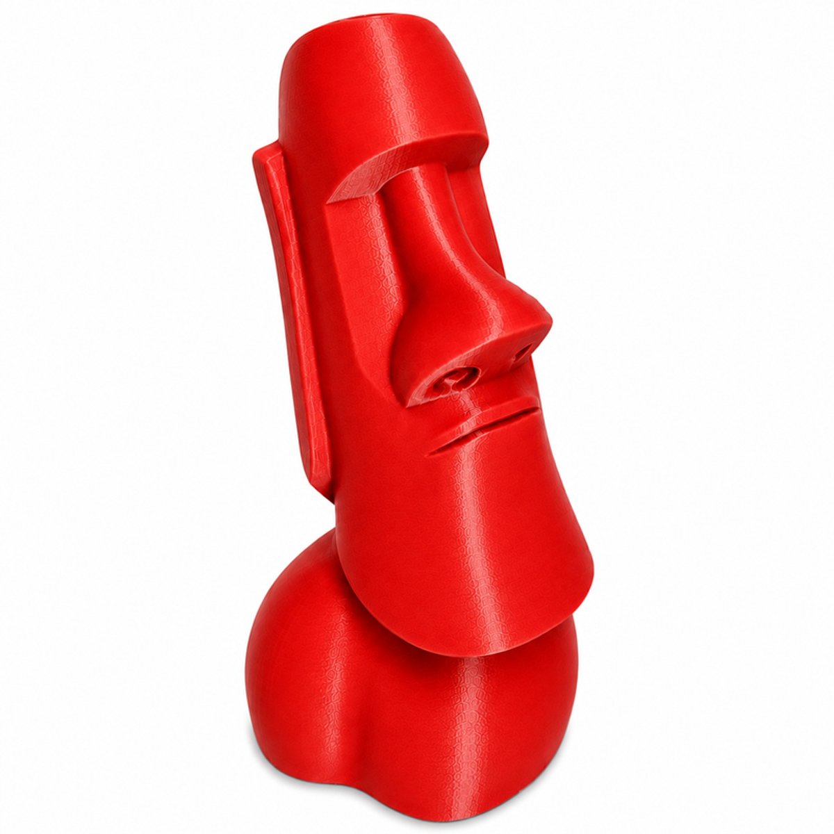 Moai Beeld Spaarpot - Design Piggy Bank - Decoratieve Geldpot Voor Kinderen En Volwassenen - Modern Paaseiland Beeld - Unieke Cadeau Ideeën - 15 X 13 X 22 CM - Rood