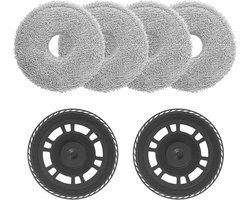 PromoHome 4 Dweilwissers en 2 Dweilplaten Geschikt voor Dreame L20 Ultra L10s Ultra Gen2 L10s Pro Ultra Heat X40 Ultra X40 Master L40 Ultra X30 Ultra - Reserverangen Robotstofzuiger