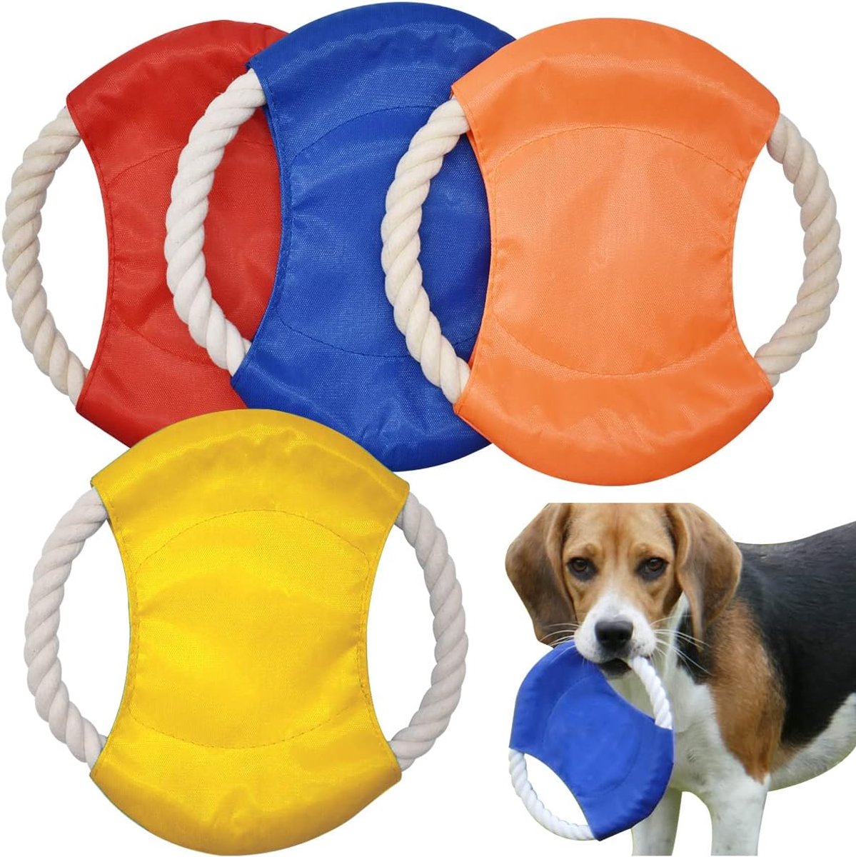 Frisbee Hond - Frisbee voor Honden - Zacht & Drijvend - Hondenspeelgoed - Frisbees - Zomer - Buitenspeelgoed - Voor alle Honden - Speelgoed voor Huisdieren - Huisdier Frisbee - Blauw, Rood, Geel, Oranje - 4 Stuks - van Imperatoris