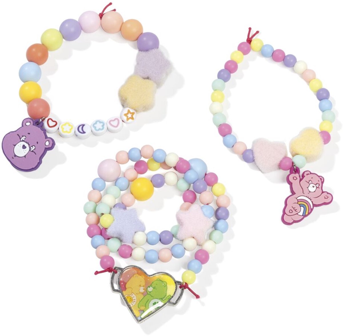 Totum Care Bears Troetelbeertjes sieraden maken 2 armbandjes en ketting - speelgoed meisjes vanaf 4 jaar cadeau tip armbandjes maken knutselen — cadeau in Spellen & Speelgoed - foto 2