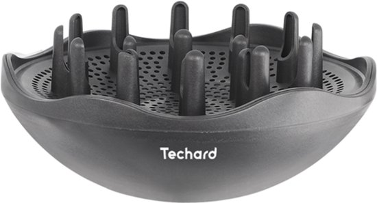Donkere, ronde diffuser met 20 'vingers' en merknaam 'Techard'.