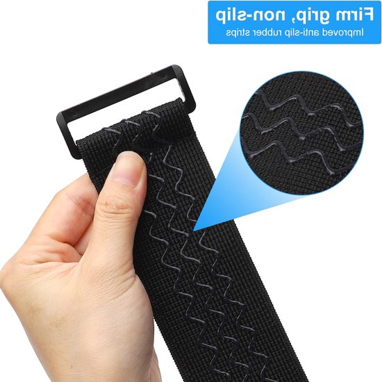Set van 4 Herbruikbare Elastische Kabelbinders 40 x 5 cm met Antislip Silicoen voor Fietsen, Tuin en Sportkleding — afbeelding 2