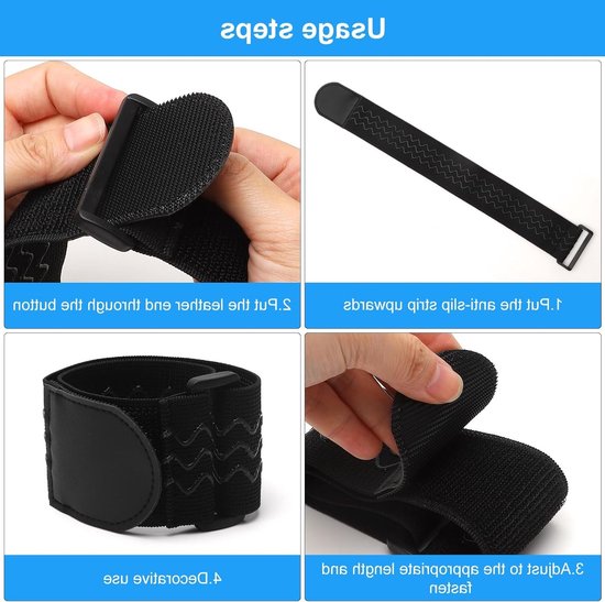 Set van 4 Herbruikbare Elastische Kabelbinders 40 x 5 cm met Antislip Silicoen voor Fietsen, Tuin en Sportkleding — afbeelding 4