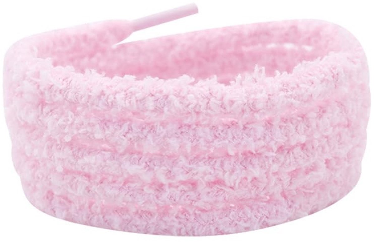 Livia home - Plush Shoelaces - Fuzzy Laces - Zachte Elastische Veters - Roze - Sneakers - Vervangende Veters - 8 mm - Universeel