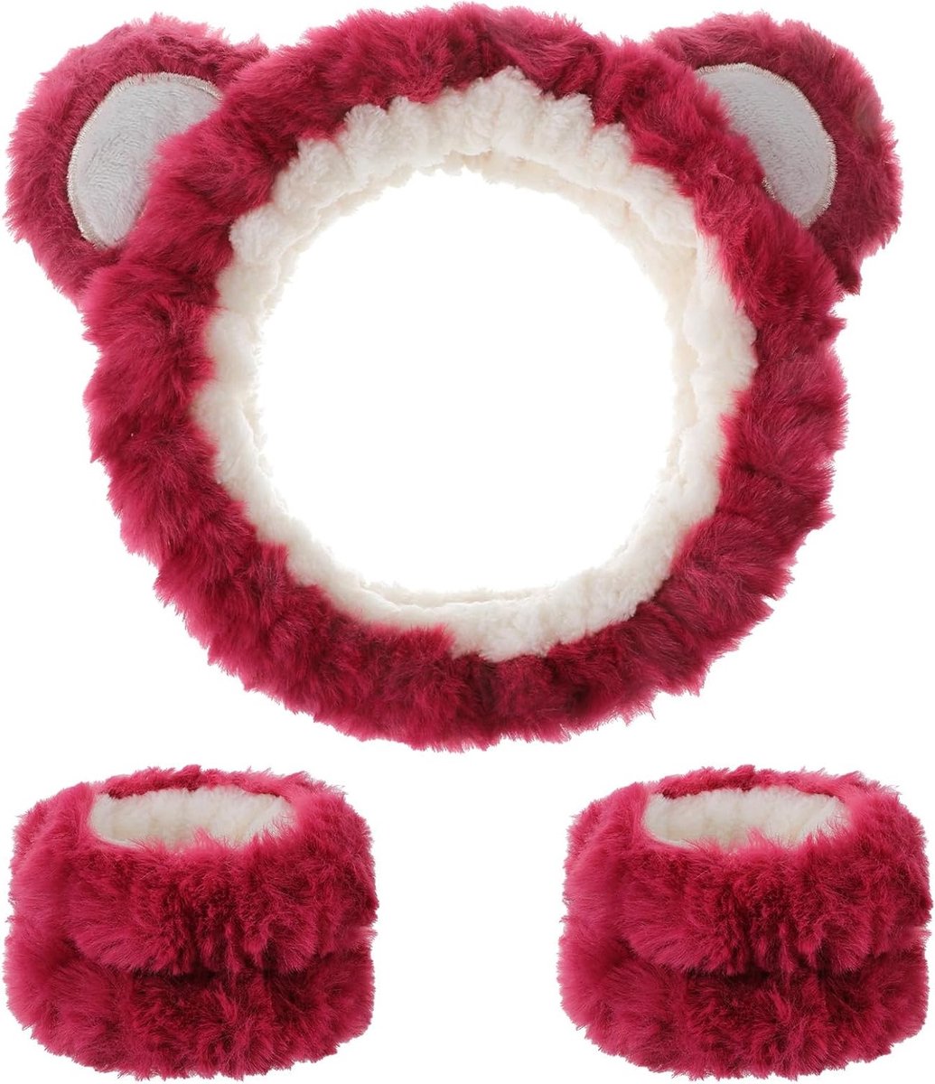 Elastische Haarband voor Make-up en Reiniging - Absorberende Band voor Dames en Meisjes tijdens Yoga, Sport en Huidverzorging (Rood)