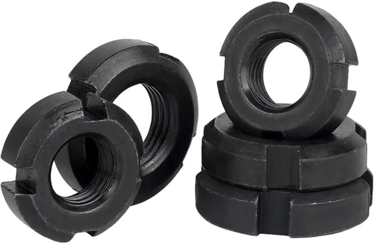 Livia home - M16 x 1,5 mm ronde moeren - 4 sleuven - Ideaal voor rollagers - 5 stuks - Sleufsleutelmoer - Perfect voor pompventielen - Veelzijdig en b