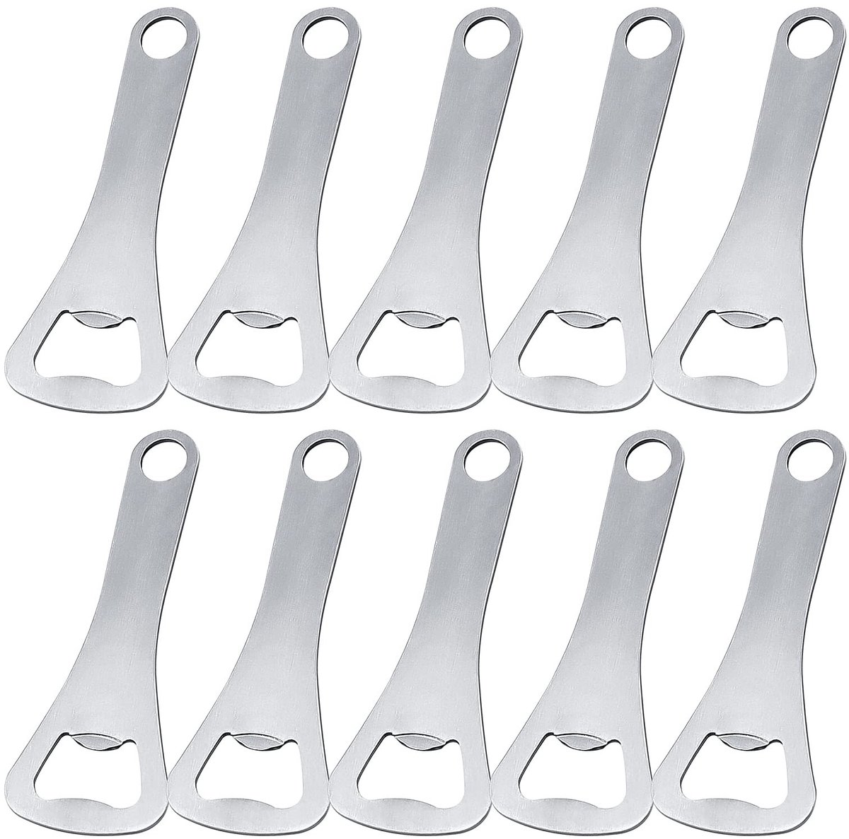 Livia home - Flesopener - Set van 10 - Roestvrij staal - Bierflesopener - Voor thuis en outdoor - Zwart
