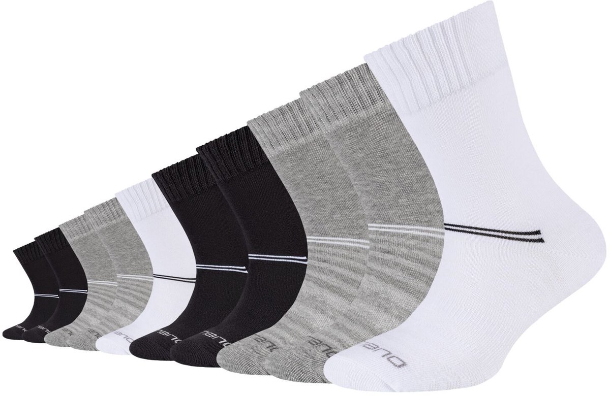 camano, Kindersokken, sportsokken, mesh-ventilatie, zonder compressie, ondersteuning van de voetboog, gekamd katoen, verstevigde hiel, verstevigde teen, zachte teen naden, camano, 10-pack, actieve kindervoeten, comfort.