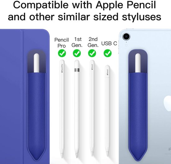 Smoakez - Pencil Holder Sticker - Apple Pencil Draagtas - Makkelijk te bevestigen - Navy Blue - Stylus Houder - Geschikt voor Apple Pencil 1st/2nd ... — afbeelding 3