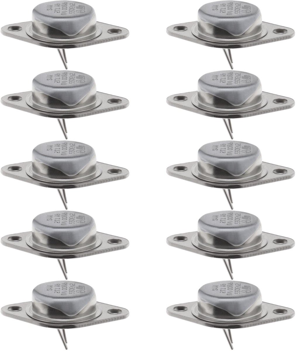 Jhubersproducts - 2N3055 Transistor - Vermogenstransistoren - 10 Stuks - Hoogvermogenstransistoren - Voor Voedingskringen - 15A 100V 115W