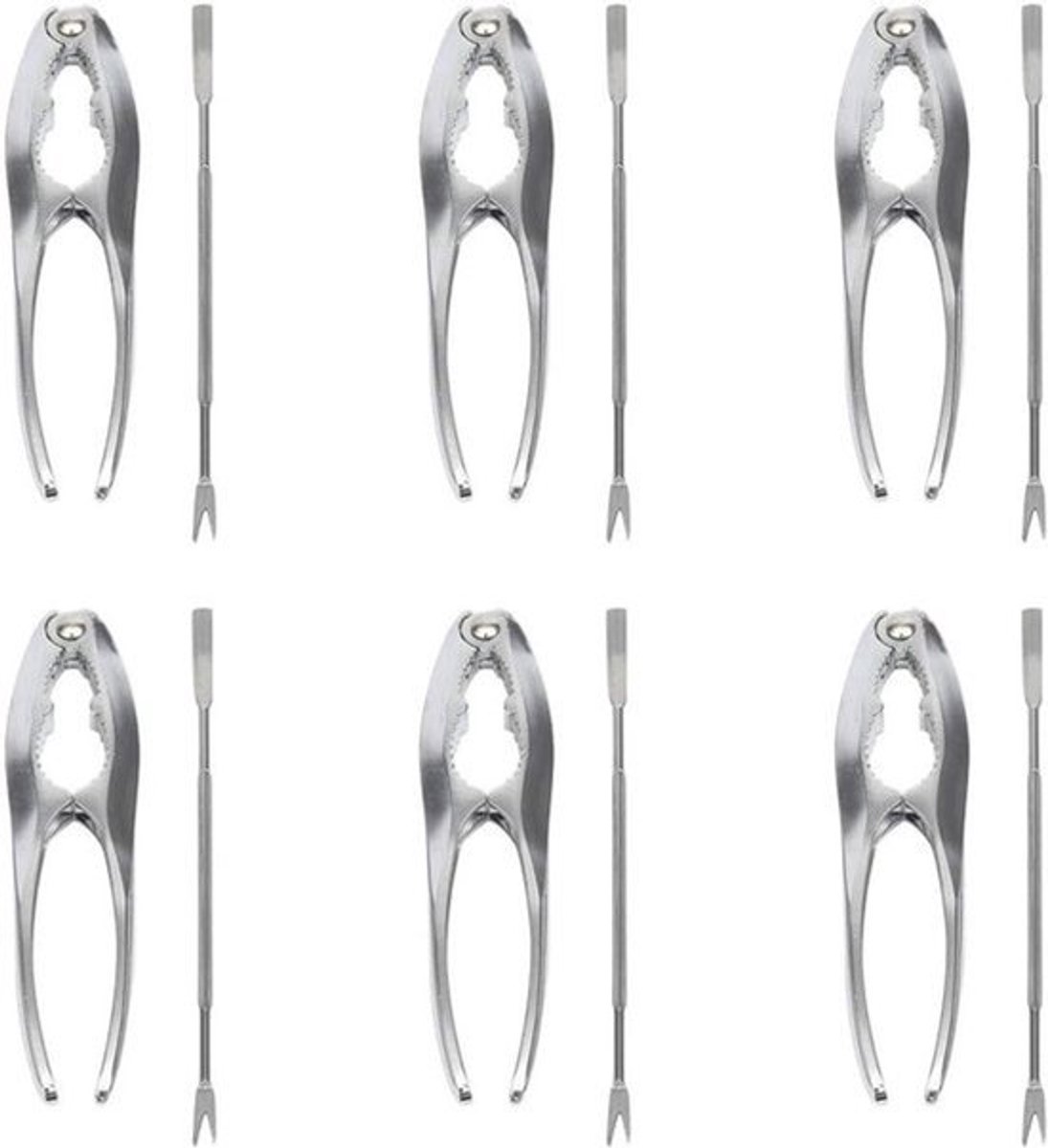 Nutcracker en Seafood Tools Set van 12 stuks, van roestvrij staal.