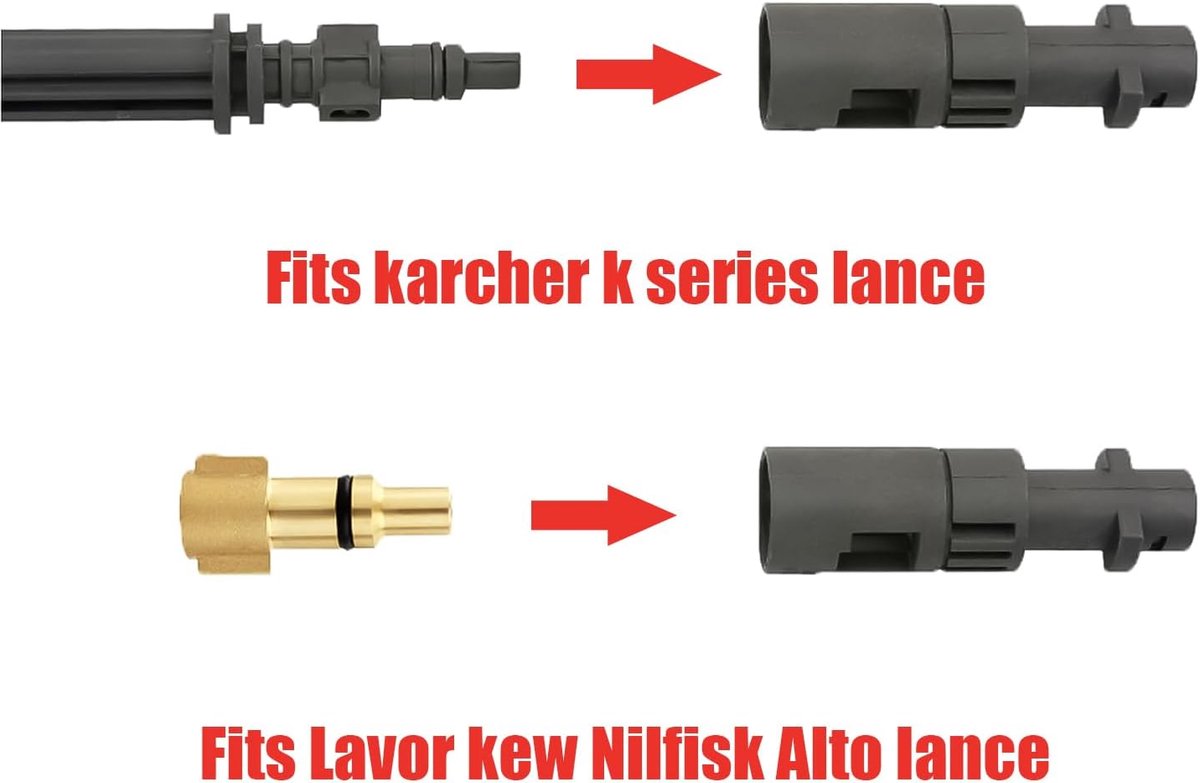 Hogedrukreiniger Adapter Bajonet Fitting voor Conversie Karcher K-serie - T & F Adapter met Koppelingsconnector - Handige Accessoire voor Parkside en Lavor. – foto 5