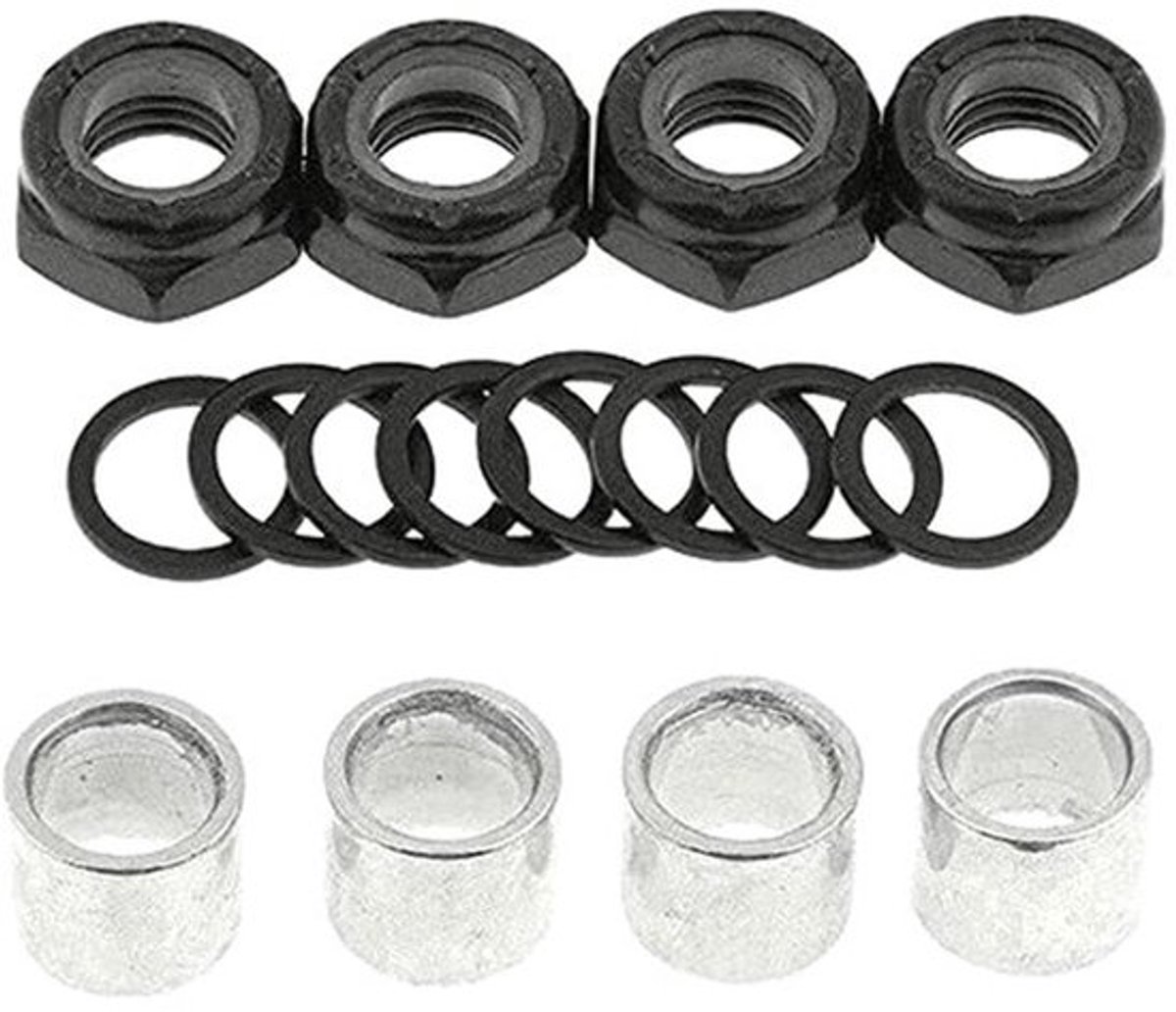 Skateboard Truck Speed Kit 2 Sets met 16 Ringen 8 Spacers en 8 Moeren Voor Langdurige Prestaties Standard
