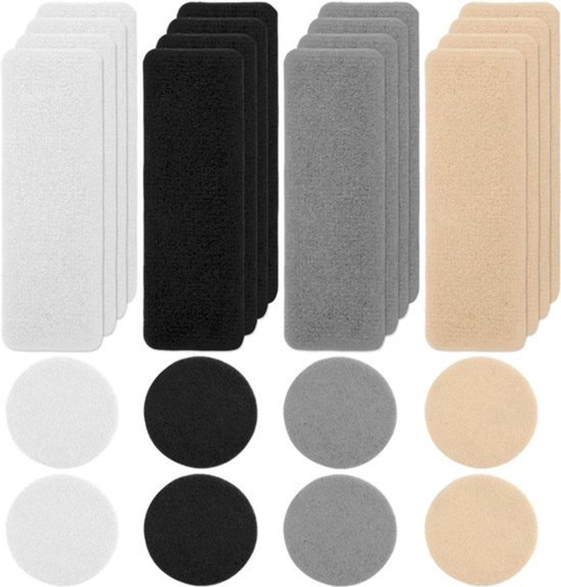 24 St Schoenpatches voor Gaten Rechthoekige Ronde Vorm Patches in 4 Kleuren Pluisschoenreparatie Schoengatreparatiepatch voor Sneakers Meshschoenen