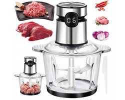 Vleesmolen - 200W Elektrische Vleesmolen - 3 Snelheden & Digitale Timer - 1.75L Borosilicaat Glas -…