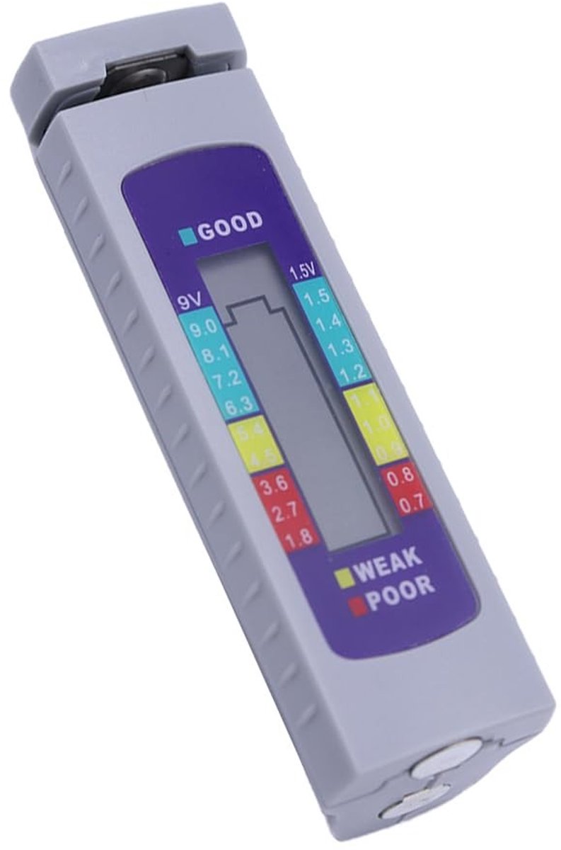 Dailygoods - Digitale Batterijtester - LCD-display voor 1,5V en 9V Batterijen - Nauwkeurige Metingen - Handzaam Ontwerp - Batterijstatus Controle - Ge