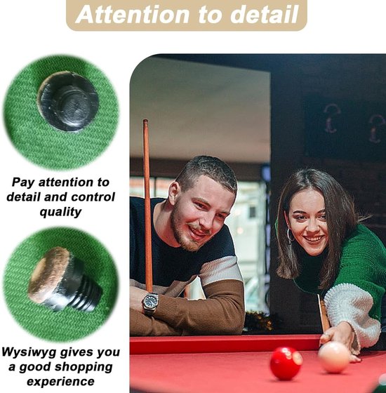 Dailygoods - Biljartkeu-punten - 50 Stuks - Inschoefbare Punten - 12 mm - Ideaal voor Biljart en Snooker - Vervangpunten voor Keu - Unisex Volwassenen — afbeelding 4