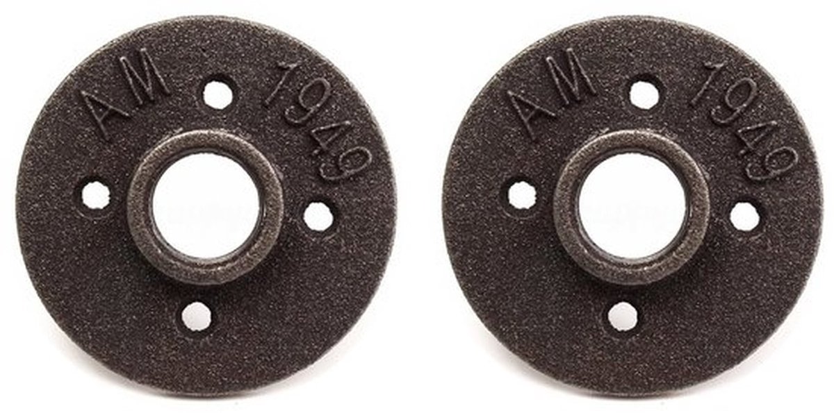 2 stuks 3/4 inch DN20 vloerflens van gegoten gietijzer voor een buitendiameter van 80 mm met 4 gaten voor industriële buizen, meubels en doe-het-zelfdecoratie