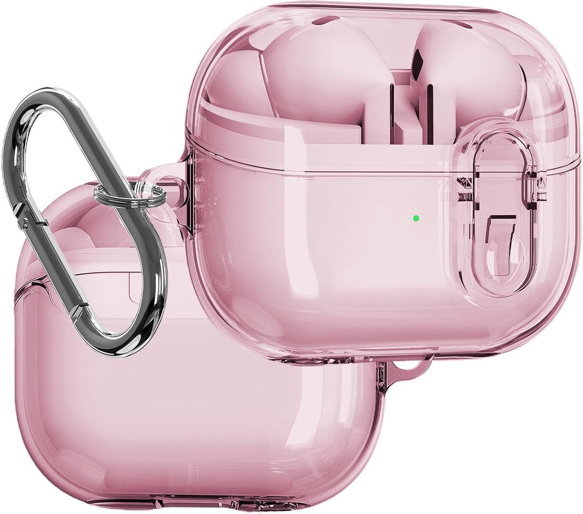 Duurzame en Transparante Hoes voor Samsung Galaxy Buds 3 en Pro, Anti-Drop, Draadloos Opladen, Sleutelhanger Inclusief