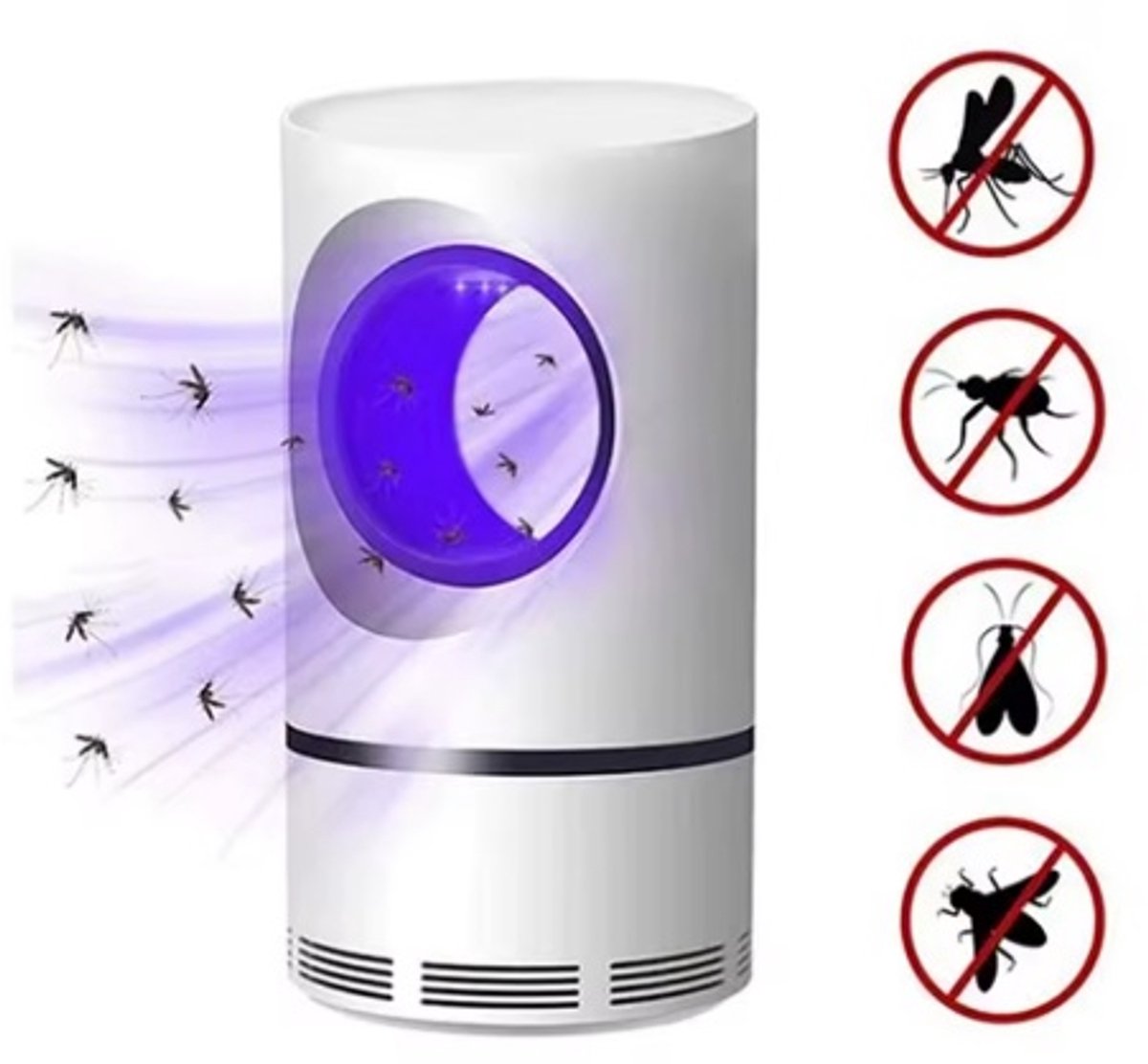 Elektrische Muggenlamp USB – Insectenlamp met UV LED – Geruisloze Muggenvanger voor Muggen, Vliegen en Motten