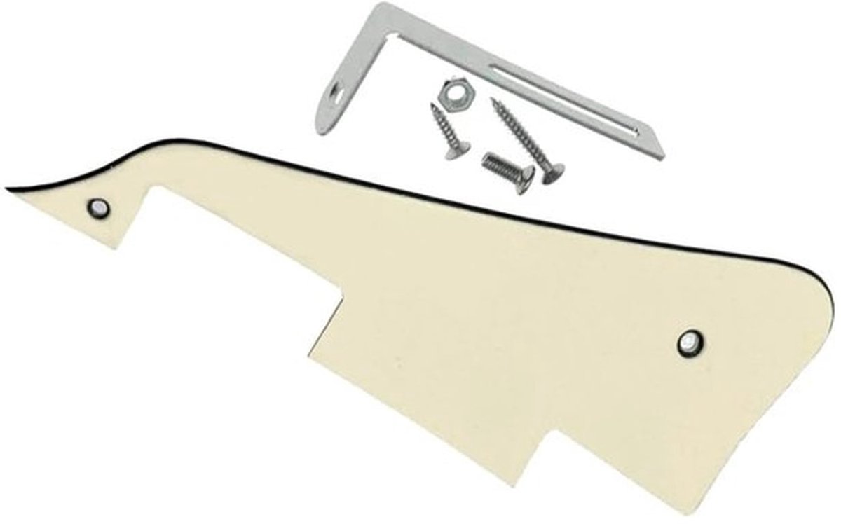 Verouderde Witte 3 Laags LP Gitaar Pickguard met Chroom Beugel voor Epiphone Les Paul