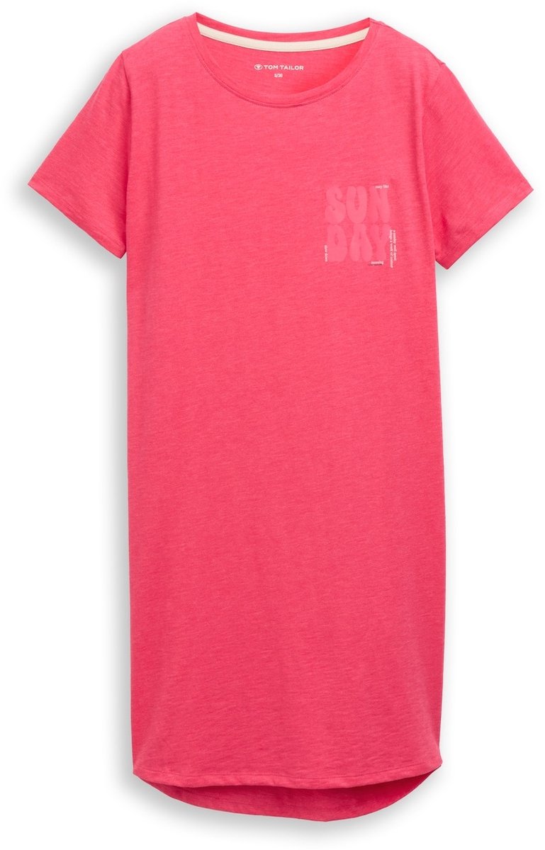 Tom Tailor - Nachthemd van katoenmix - Maat 46 - red-medium-solid