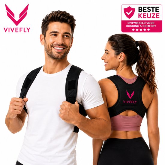 Man en vrouw dragen Vivefly houding corrector