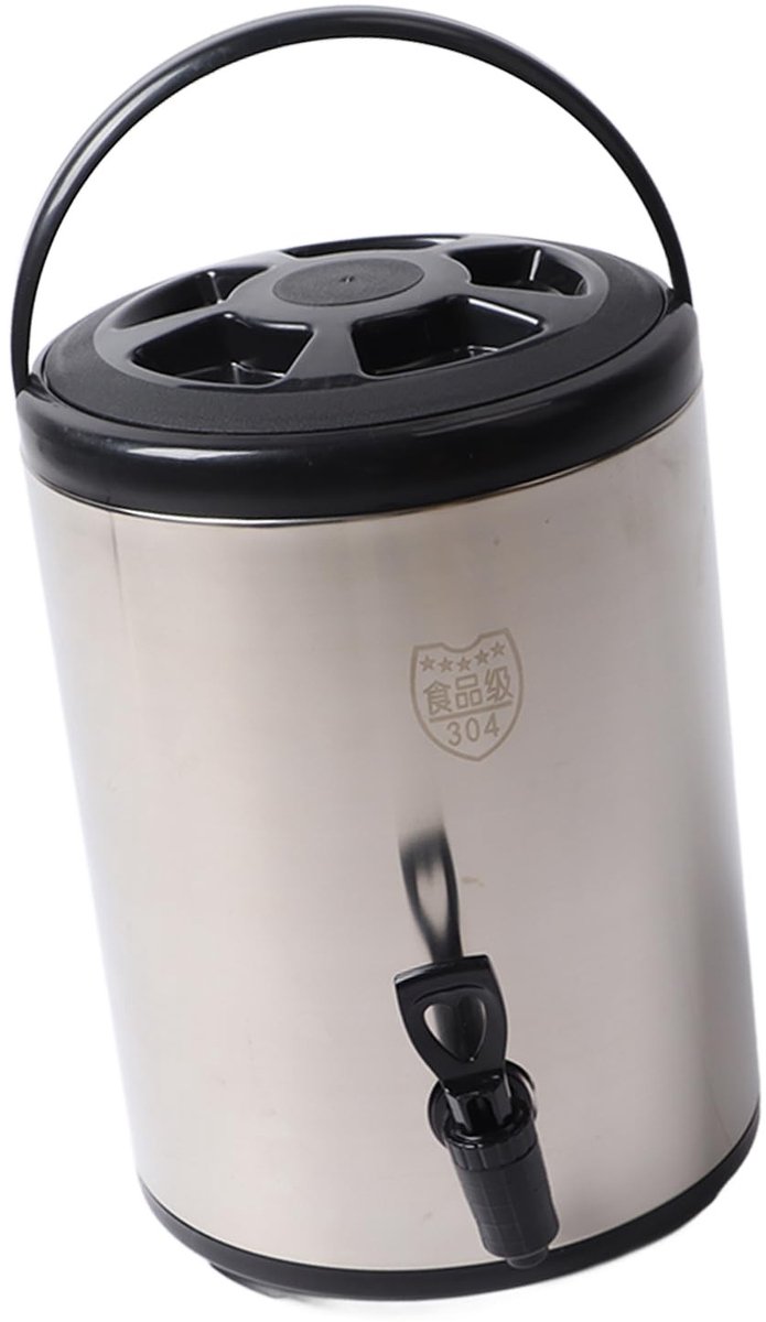 Dailygoods - Geïsoleerde Emmer - Drank Dispenser - Dubbellaags ontwerp - Zwart - 8 Liter - Warm en koud - Geschikt voor commerciële doeleinden - 304