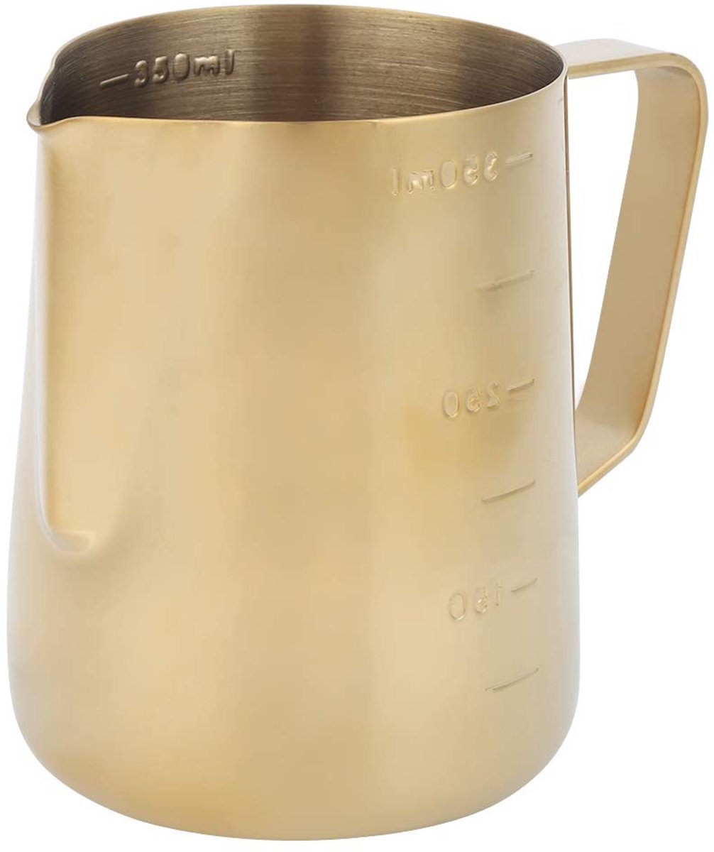 Dailygoods - Roestvrijstalen Koffiemelkopschuimkan - Latte Art - Gemakkelijk schoon te maken - Goud - Melkopschuimkan - Geschikt voor thuisgebruik - 3