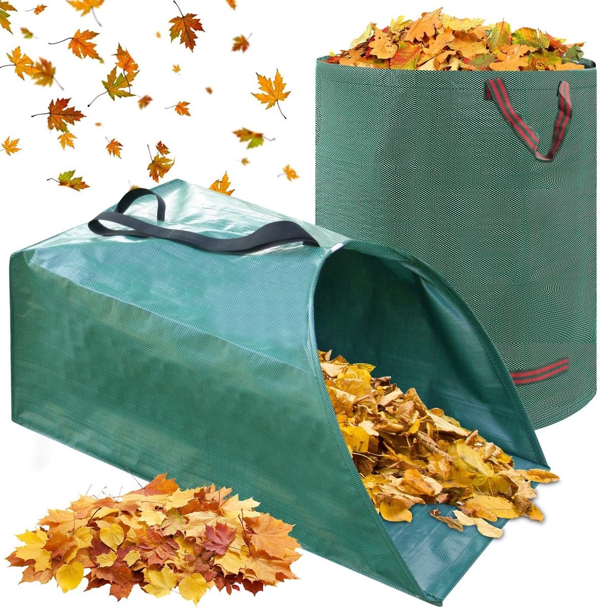 Dailygoods - Tuinafvalzak 200 L - Herbruikbare Bladzak - Breed Openingsontwerp - Waterdicht en Scheurbestendig - Geschikt voor Tuinafval - 2 Stuks