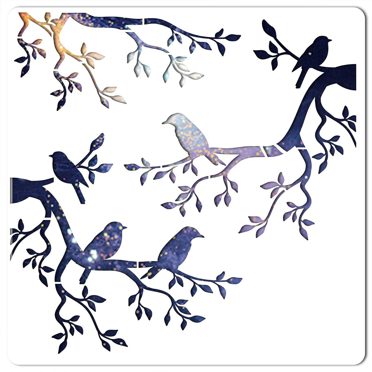 Dailygoods - Boomstencilsjabloon - Schilderen - Herbruikbaar - Groot formaat 30x30 cm - Decoratie - Geschikt voor muren, hout en vloeren