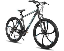 HILAND Mountainbike 26 inch - MTB met 3/6-Spaaks Stervelgen - 18 Versnellingen - Lichtgewicht Aluminium Frame - Dubbele Schijfremmen - Unisex