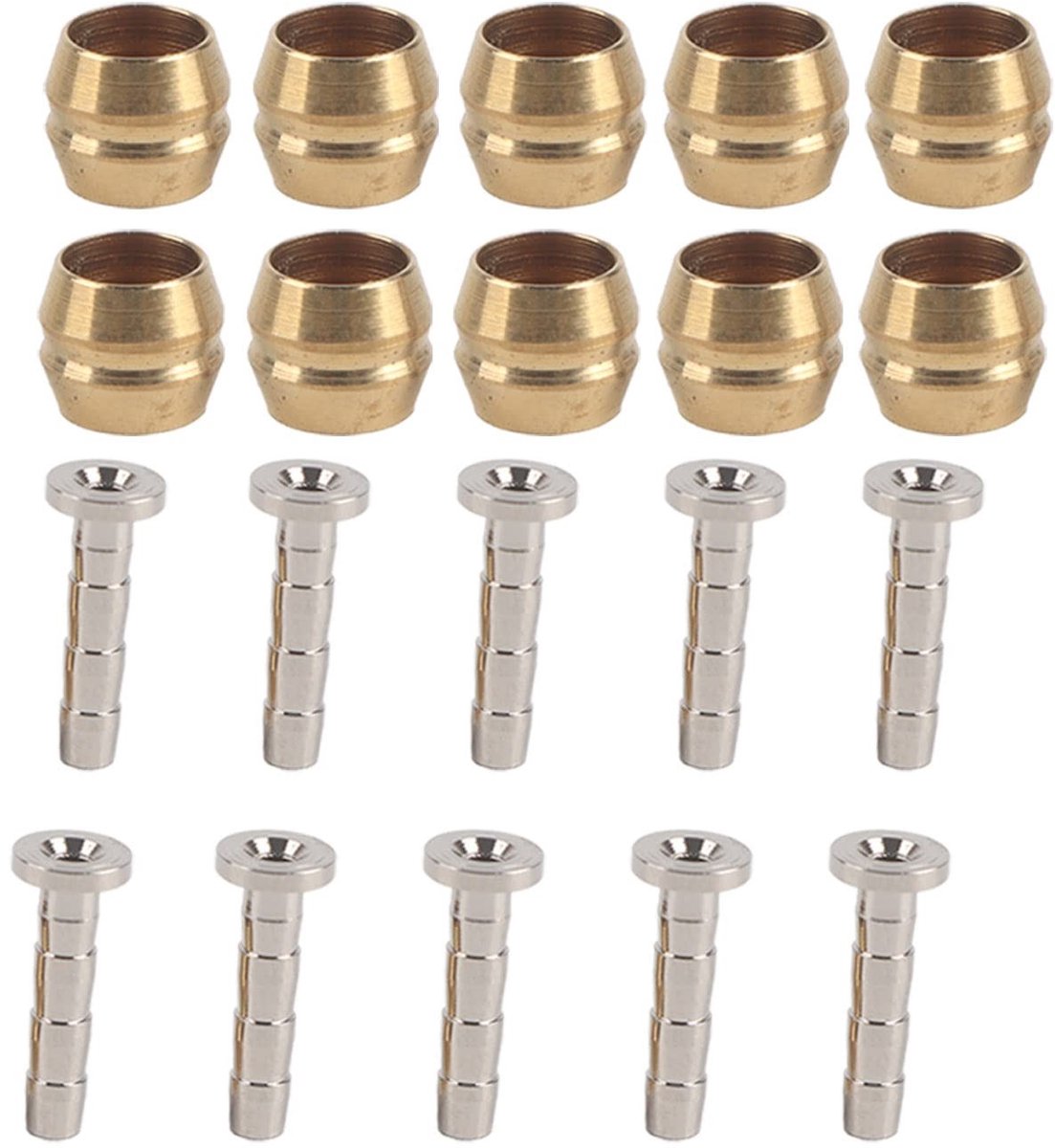 Dailygoods - 10 sets Olive Insert schijfremslang - Hoogwaardige remslang-inzetstukken - Geschikt voor Shimano - Kleur: Olive - Robuuste kwali...