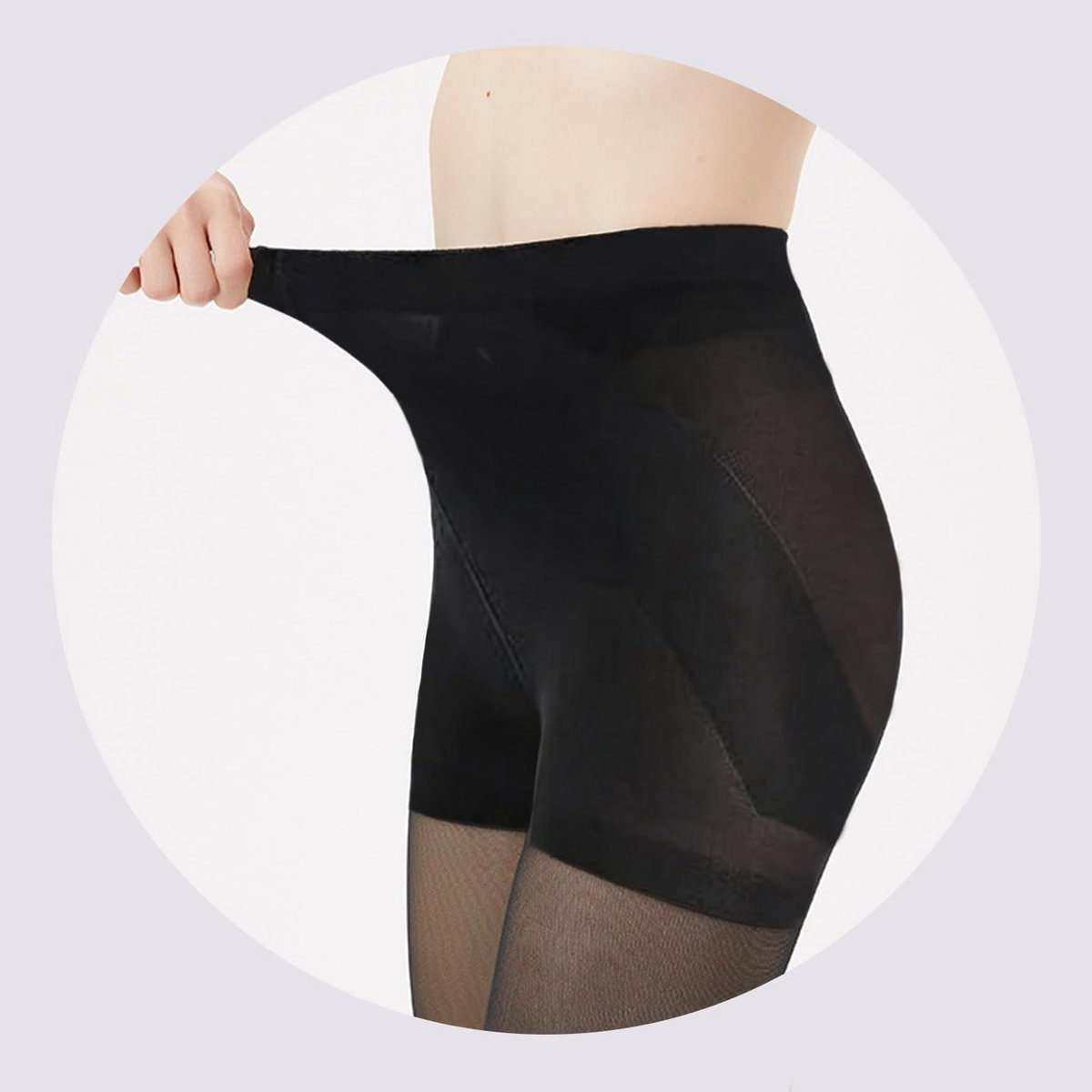 Transparante damespanty maat 40D met taillecontrole, hoge taille en verstevigde tenen voor optimaal comfort en stijl