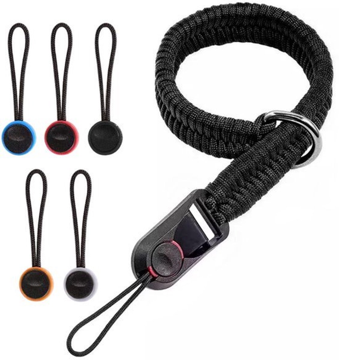 Camera Strap met 5 Verbinding Buckles - Verstelbare en Antislip Schouderband in Zwart