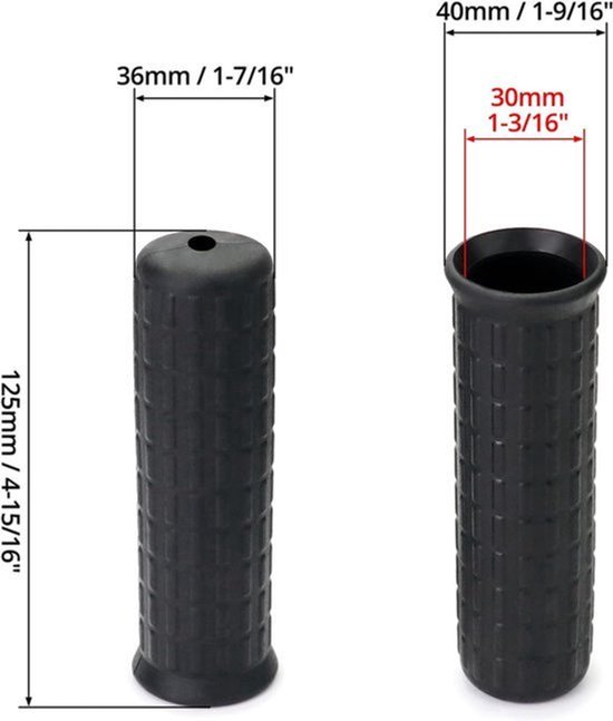 2 Stks Kruiwagen Handvatten - Antislip - Binnendiameter 30mm - Lengte 12cm — afbeelding 5