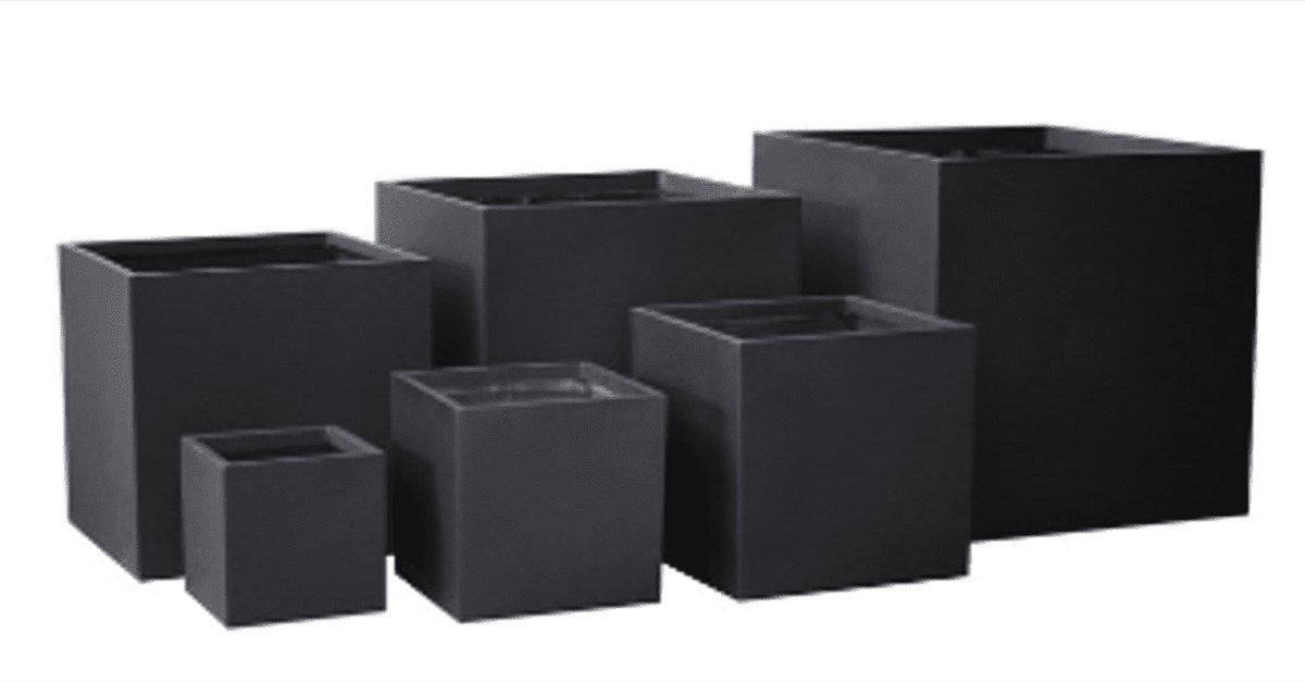 Fiberstone bloembak 40x40x40 zwart
