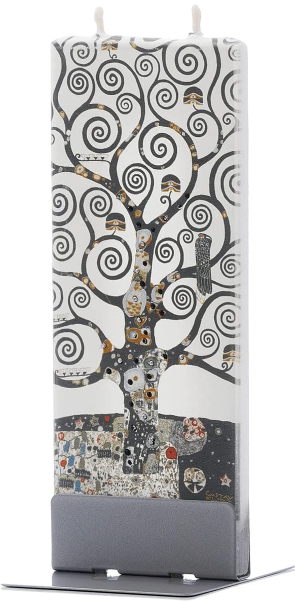 Levensboom Tree of Life - Gustav Klimt | FLATYZ platte kaars – uniek handbeschilderd cadeau