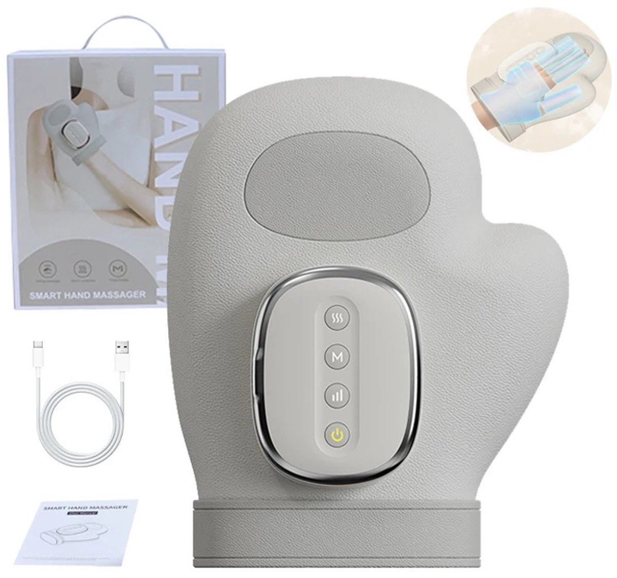 Golaro Handmassage Apparaat - Hand Massager - Slimme Handmassager Airbag - Slimme Elektrische Handmassager - Grijs Kleur
