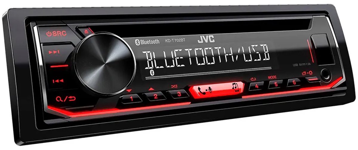 JVC KD-T702BT - 1DIN Autoradio met Bluetooth, CD en USB – foto 3