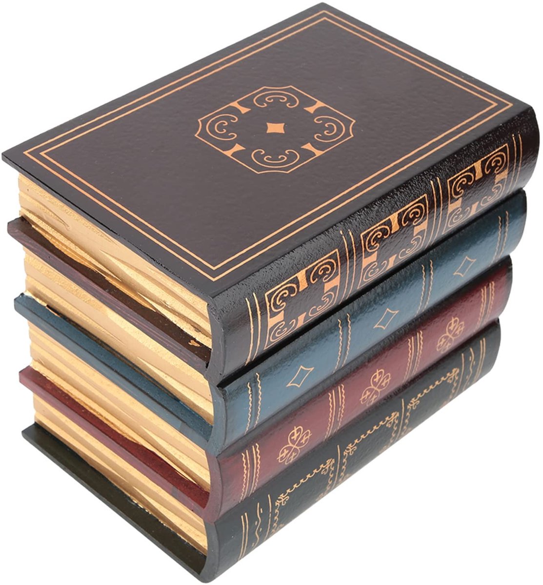 Dailygoods - Decoratieve Fake Boek Opbergdoos - Vintage Houten Box - Ideaal Voor Plankdecoratie - Natuurlijk Hout - Voor Huishoudelijke Opslag - #1