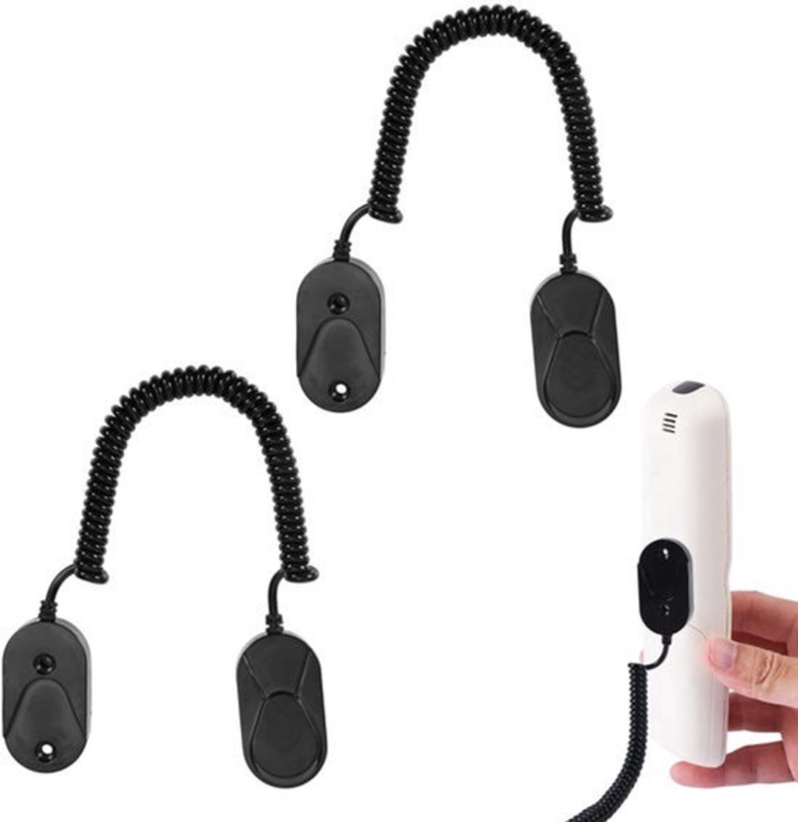 Magnetische Afstandsbediening Houder 2 Stuks - Retractable 16-120cm - Zwart Met Lanyards