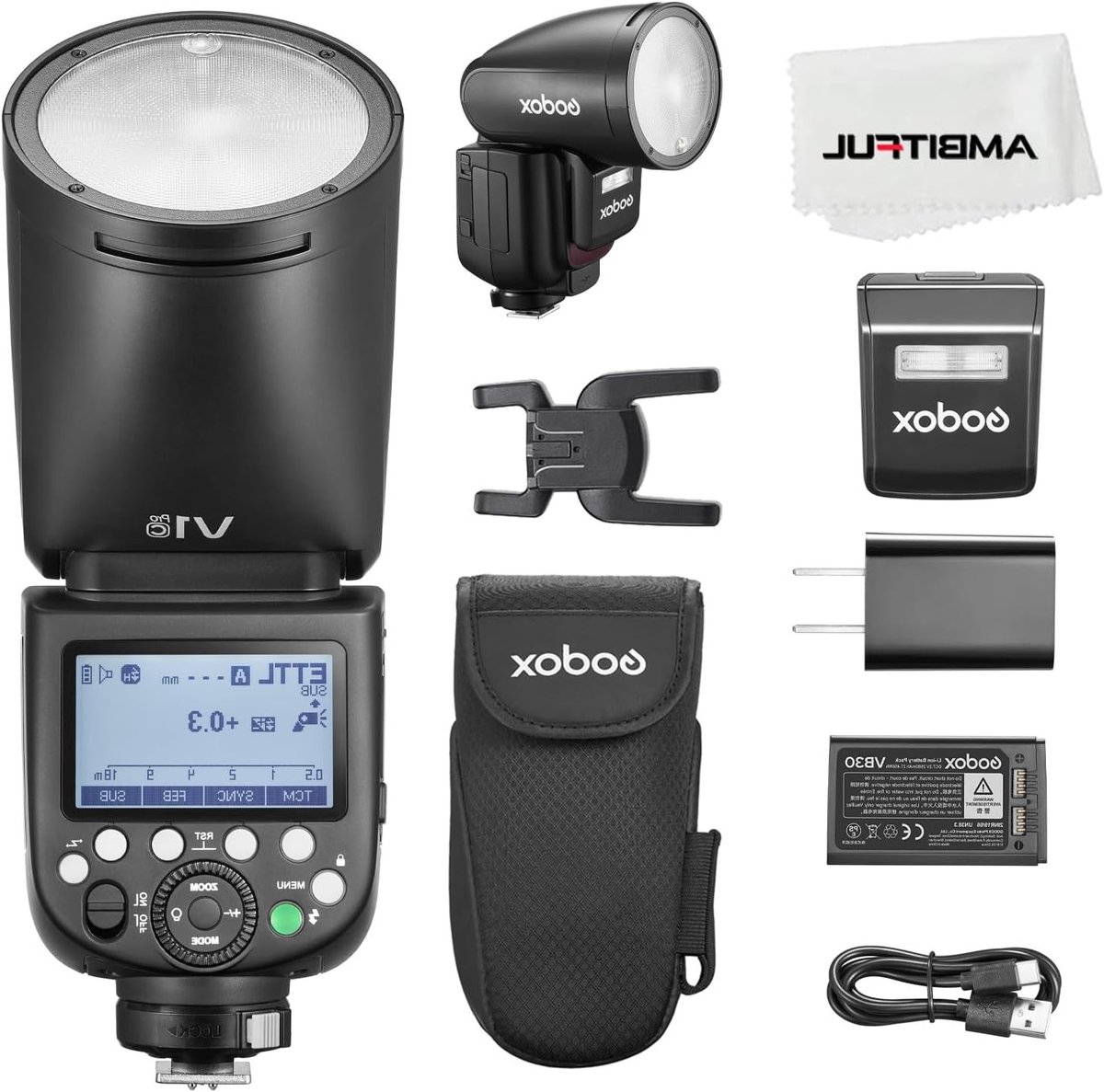 Ronde Flitser met 2.4G X Draadloze HSS, 76Ws E-TTL en Li-ion Accu voor Canon Camera's
