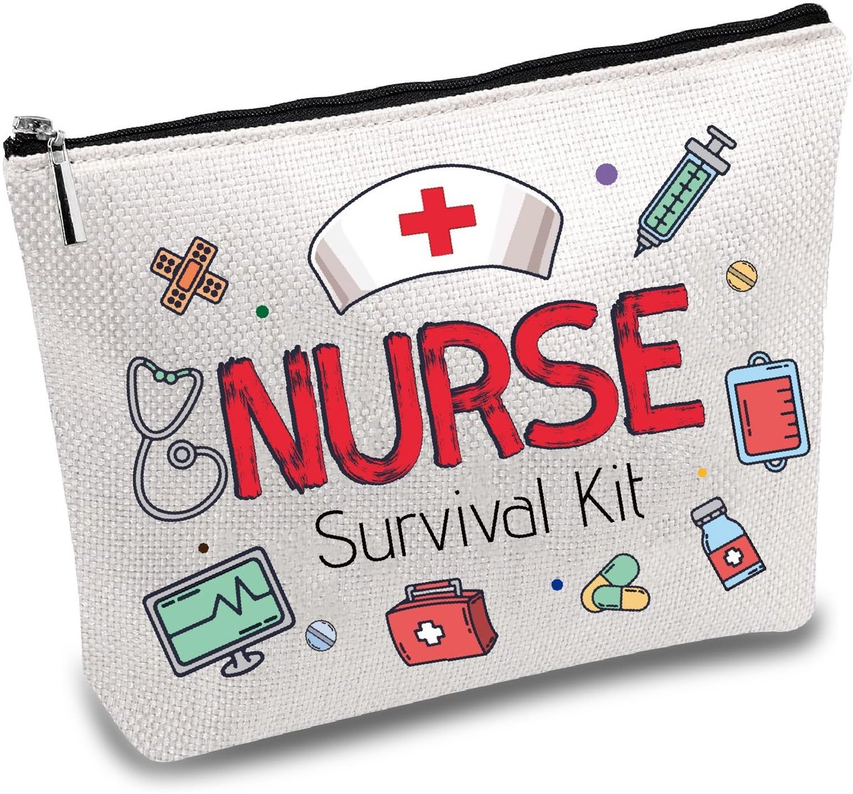 Dailygoods - Verpleegster Survival Kit - Make-up Tas - Multifunctioneel - 25 x 18,1 cm - Cosmetische Tas - Voor Verpleegkundige Vrouwen - Canvas