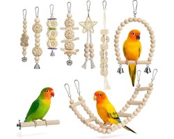 Zwenkstoel voor parkieten met klimladder en zitstok - Perfecte speelplek voor vogels