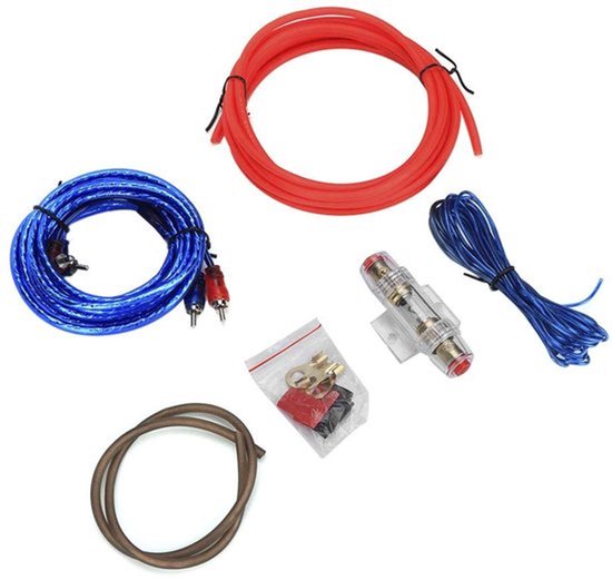 Kabelset voor auto versterker, 10GA zinklegering auto audio versterker kabelset voor auto subwoofers luidsprekers vervangingsset voor auto's