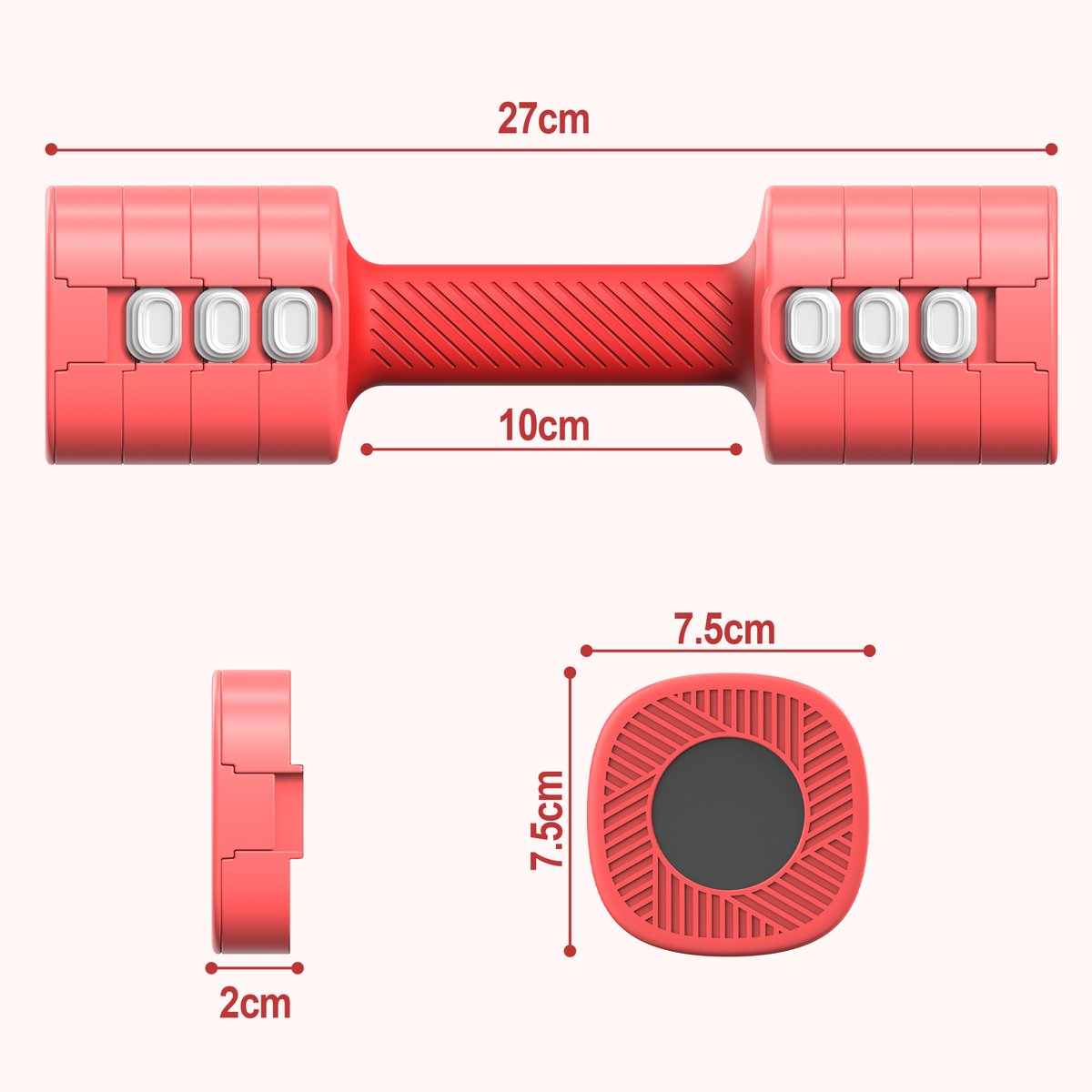 MettleMatic Verstelbare Halters Set - 5kg (2x2.5kg) - Gietijzeren Halters - Handgewichtenset voor Krachttraining - Fitness - Antislip thumbnail 8
